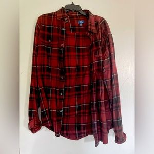 Black and maroon flannel
